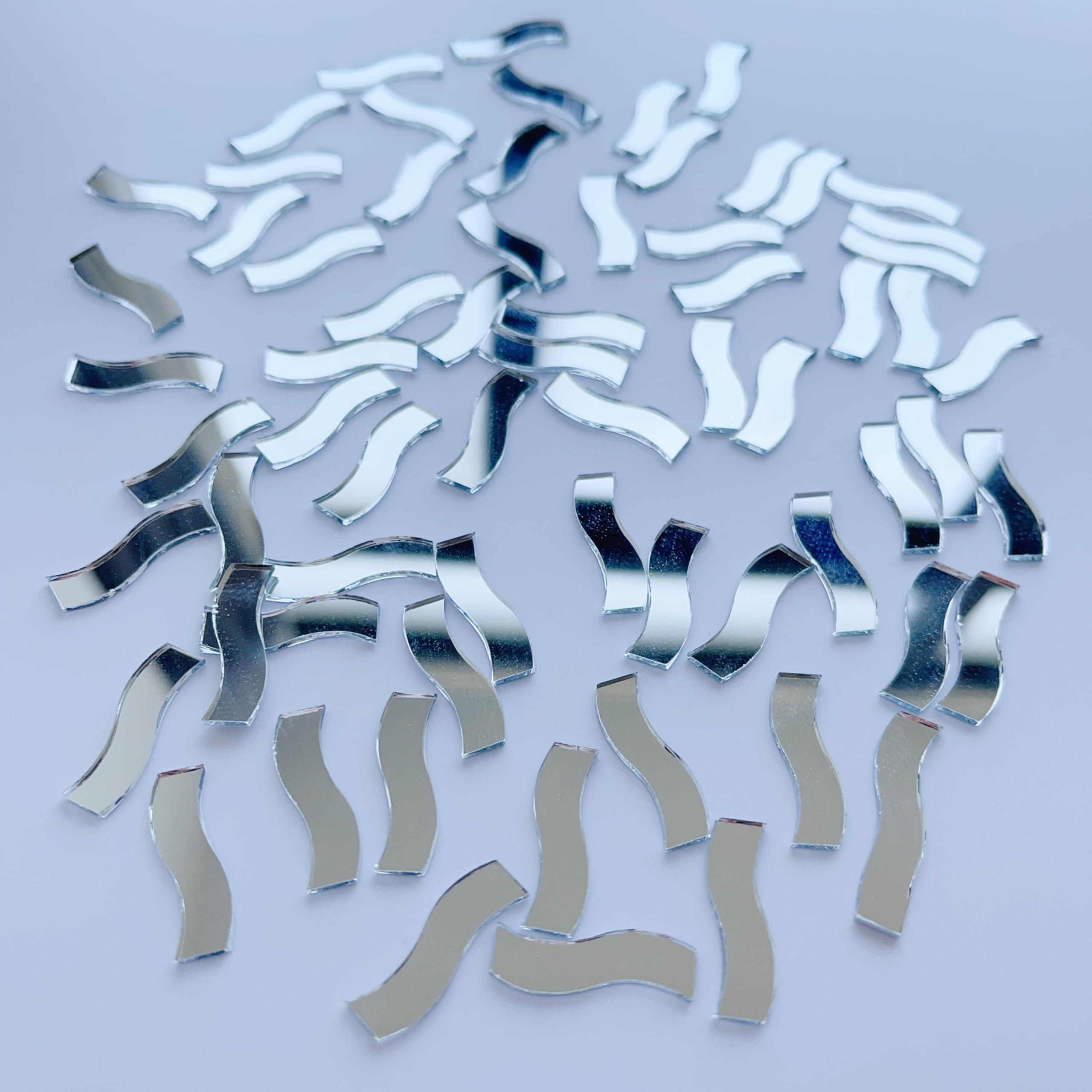 Amazon.com: Set of 100 Pieces Glass Mirrors, Wavy Shape Mirror